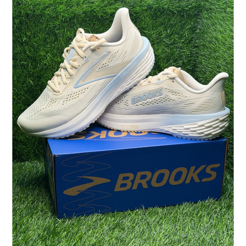 Brooks Launch 12 Women's size 8 Running Shoes Coconut Sand Skyway 1204711B198